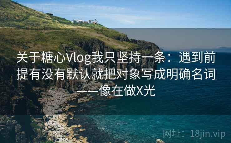 关于糖心Vlog我只坚持一条：遇到前提有没有默认就把对象写成明确名词——像在做X光