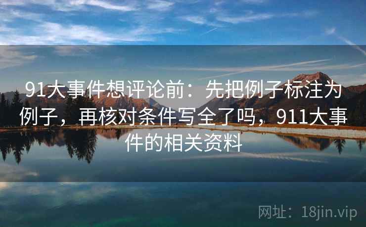 91大事件想评论前：先把例子标注为例子，再核对条件写全了吗，911大事件的相关资料